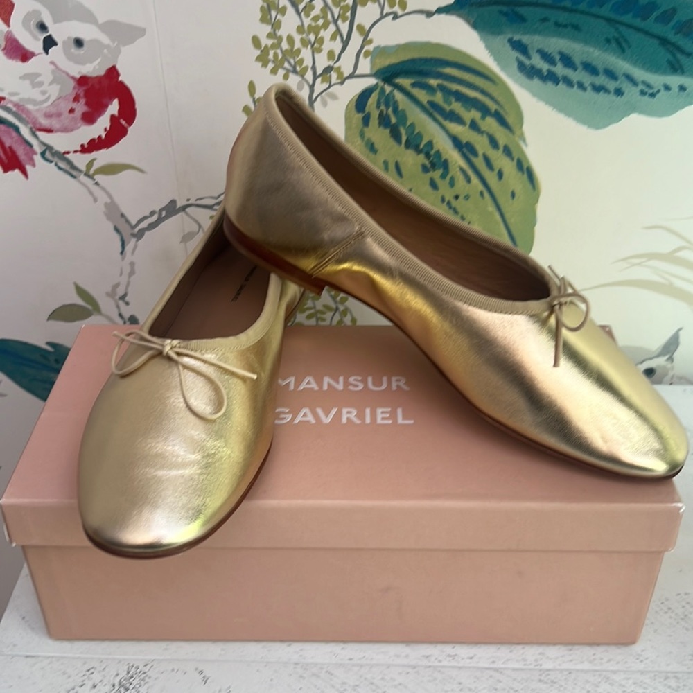 Mansur Gavriel Gold Dream Ballerina Flats